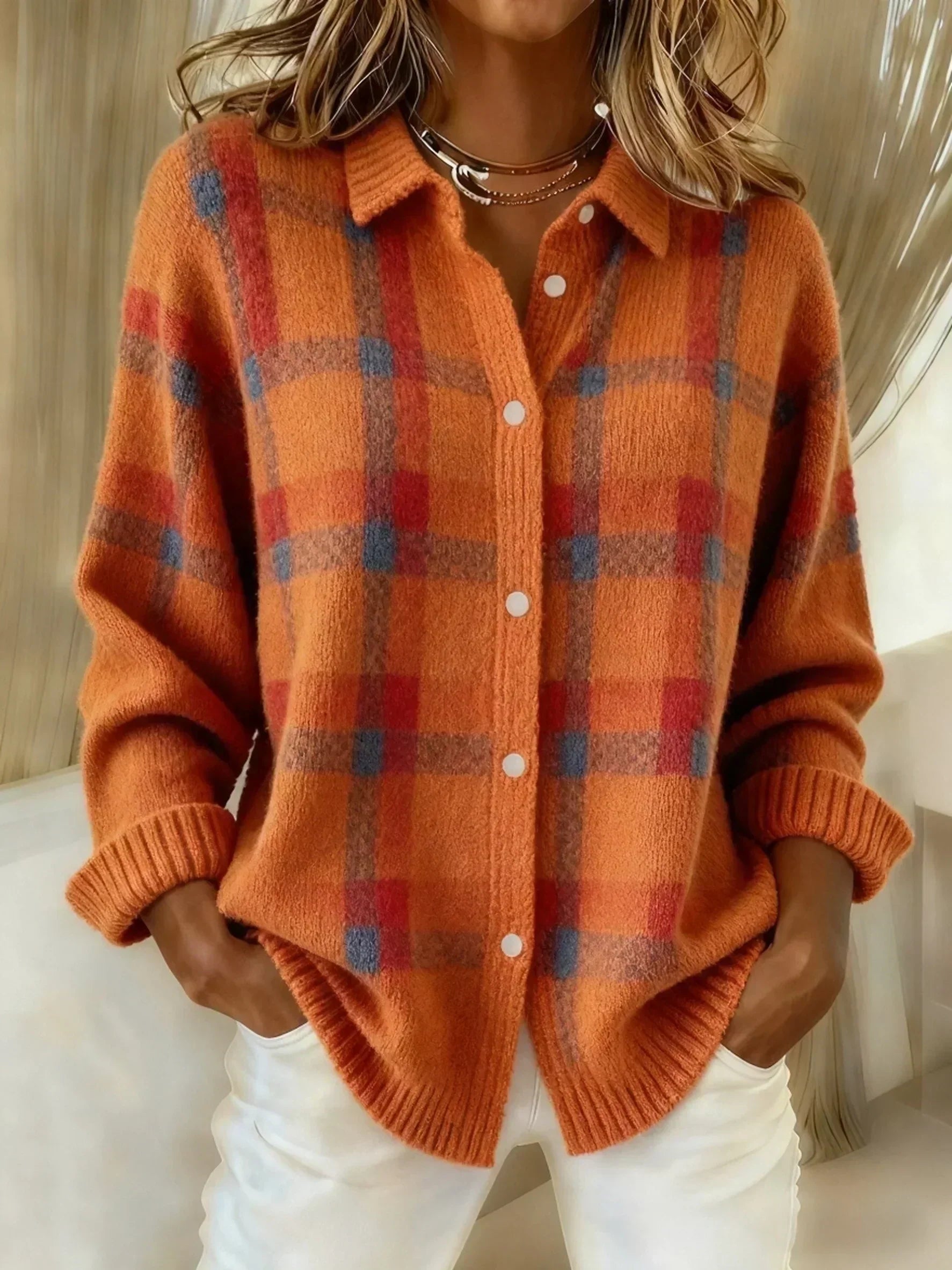 Danique | Retro Contrast Plaid Jumper