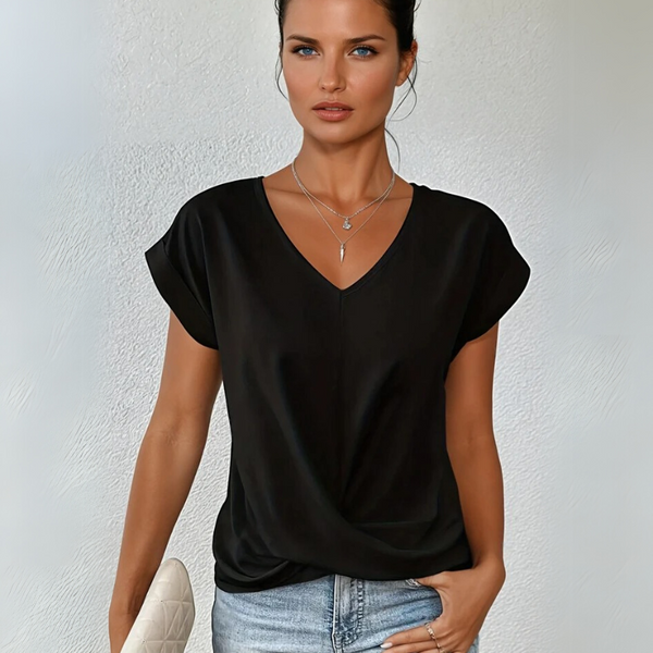 Zoe -  The Sweetheart Neckline Casual T-Shirt