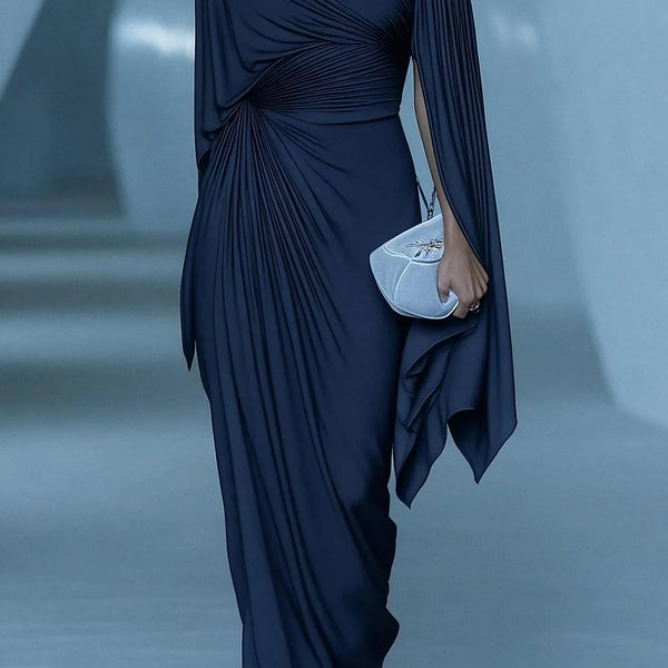 Melyssa™ Pleated Drape Maxi Dress
