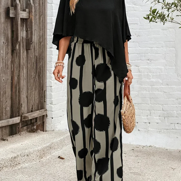 Kalliope -  Comfortable Elastic Waist Two-Piece Set