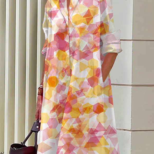 Danica | Chic Geometric Shirt Dress