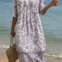 Lavender | Elegant Floral Pattern Dress