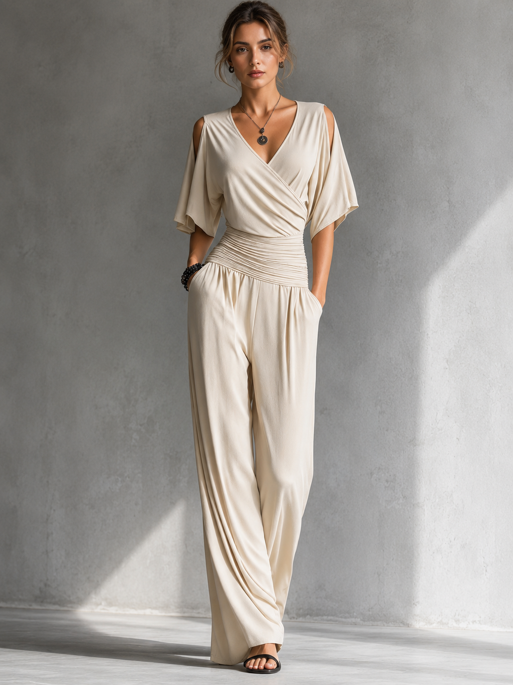 Elise™ — Wide-Leg Wrap Jumpsuit
