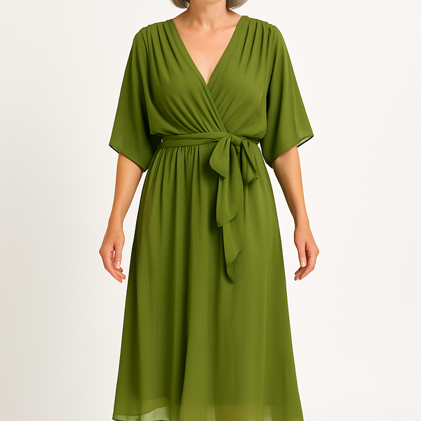 Claire™ | Tie-Waist Midi Dress