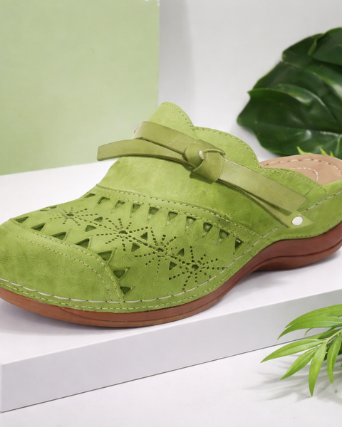 Nicholle | Bow Hollow Out Flat Mules