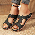 Clara Duval Rhinestone Wedge Sandals