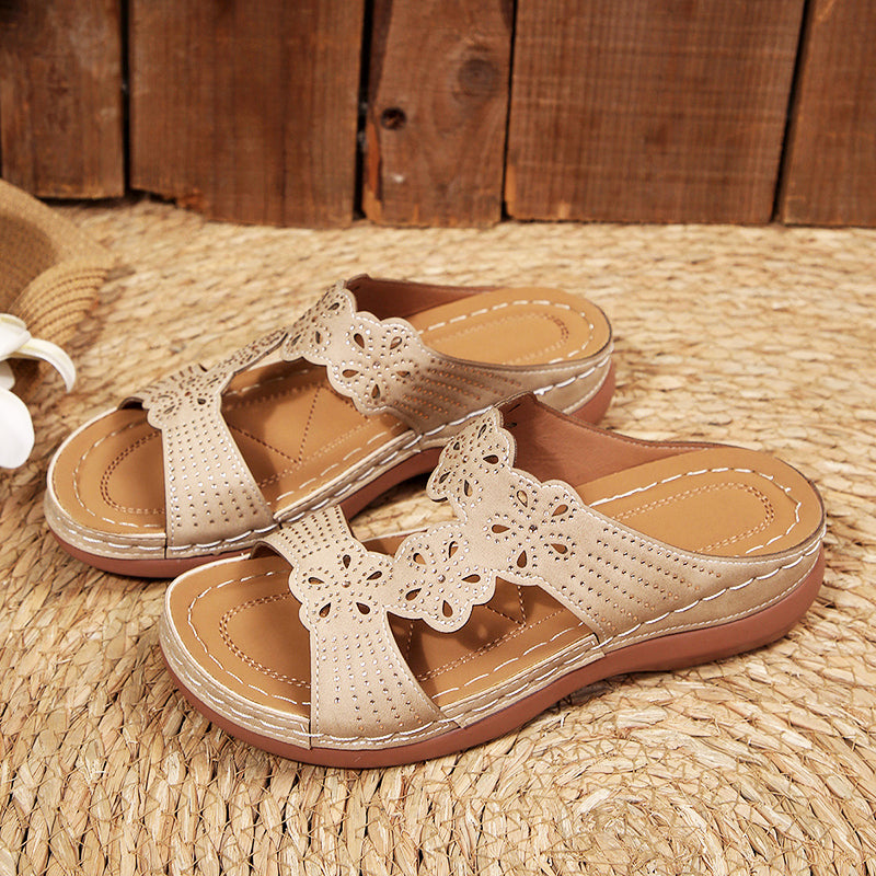 Clara Duval Rhinestone Wedge Sandals