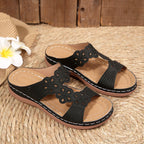 Clara Duval Rhinestone Wedge Sandals