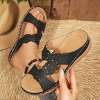 Clara Duval Rhinestone Wedge Sandals