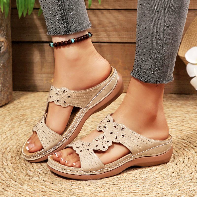 Clara Duval Rhinestone Wedge Sandals