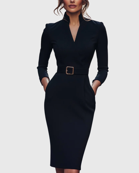 Eva | Graceful Waist Midi Dress
