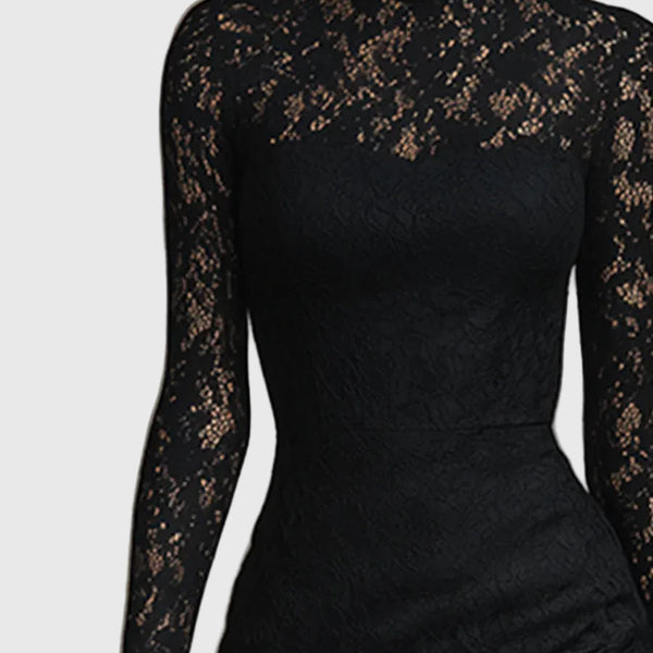 Monica | Elegant Lace Fishtail Maxi Dress
