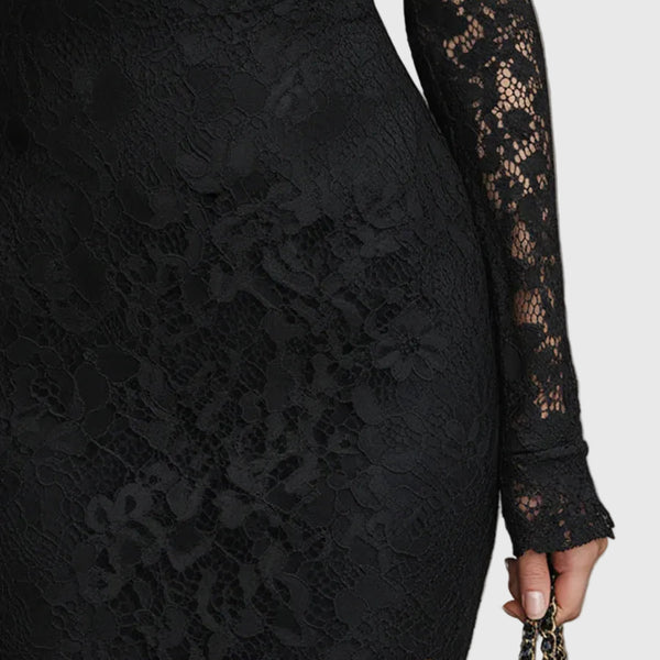 Monica | Elegant Lace Fishtail Maxi Dress