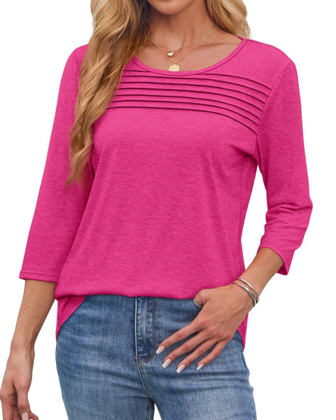 Mona | Pleated 3/4 Sleeve Top
