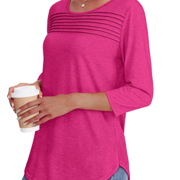 Mona | Pleated 3/4 Sleeve Top