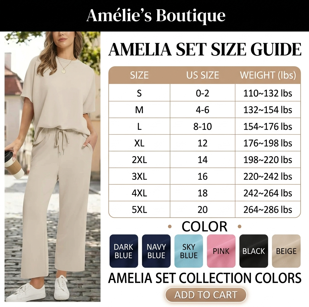 Amelia | Women's Set, Soft and Casual