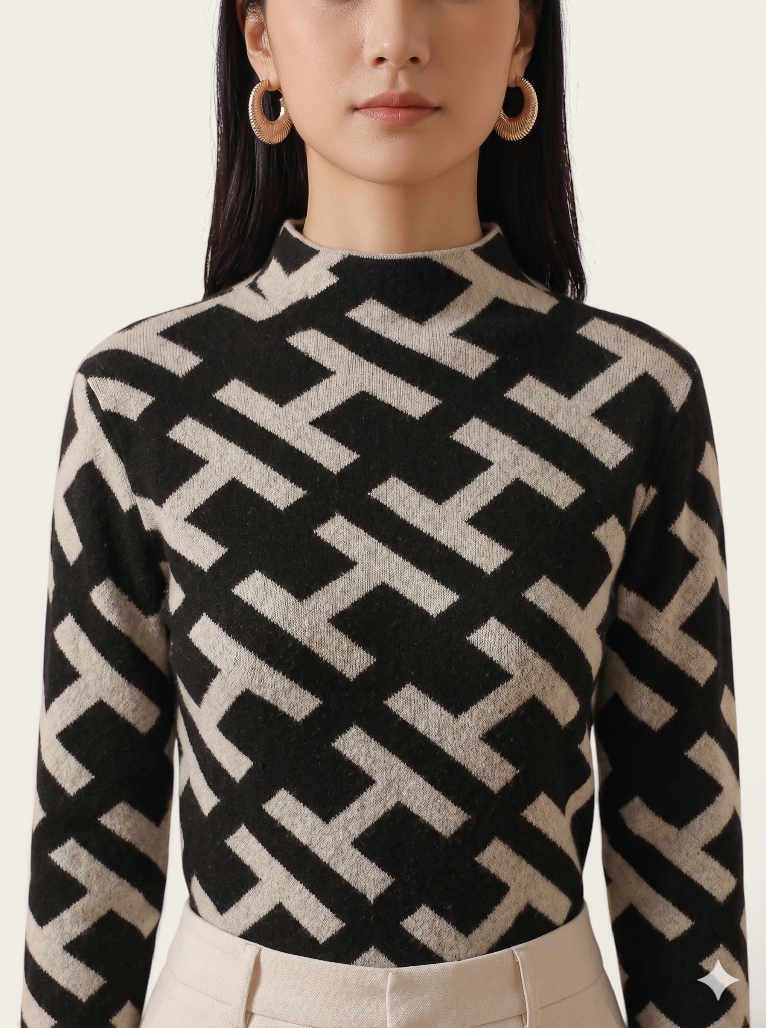 Elara – Geometric Elegance Sweater