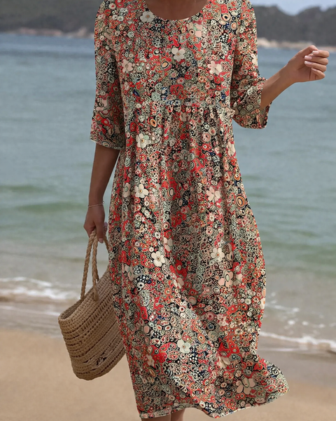 Queenie | Elegant Floral Pattern Dress