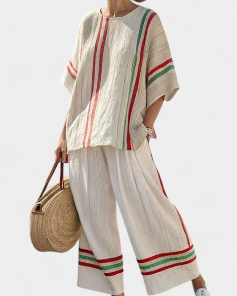 Truvane | Comfortable Boho Print Blouse & Loose-Fit Pants