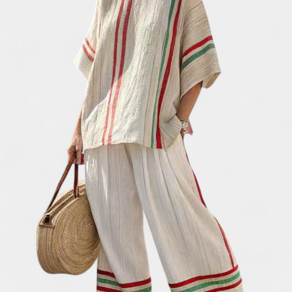 Truvane | Comfortable Boho Print Blouse & Loose-Fit Pants