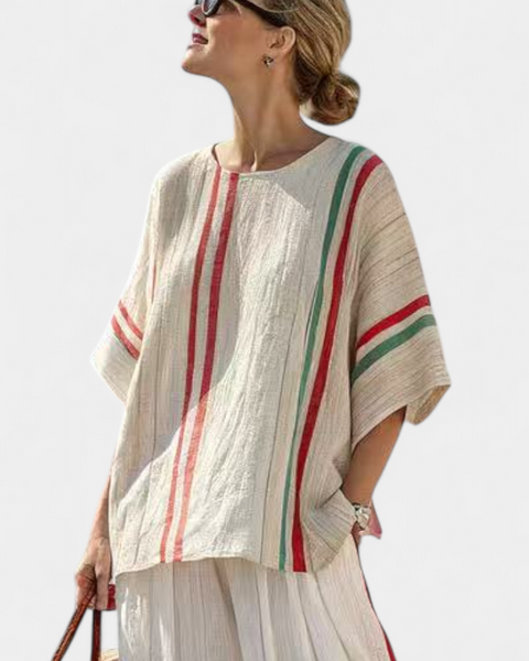 Truvane | Comfortable Boho Print Blouse & Loose-Fit Pants
