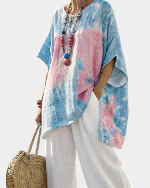 Vantrel | Comfortable Relaxed Linen Top & Striped Bamboo Pants