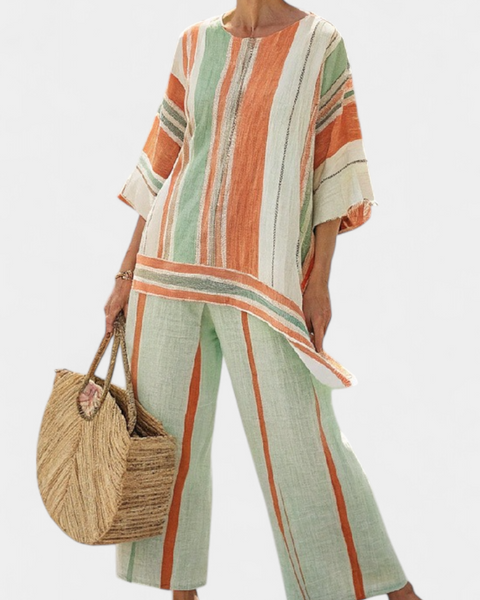Bellmere | Elegant Asymmetrical Top & Wide-Leg Pants