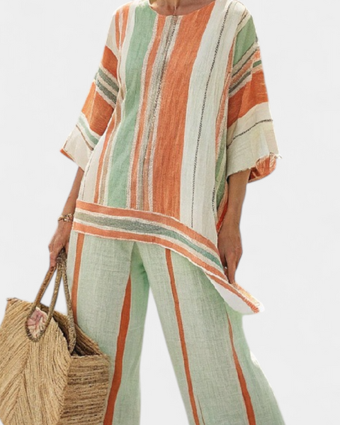 Bellmere | Elegant Asymmetrical Top & Wide-Leg Pants