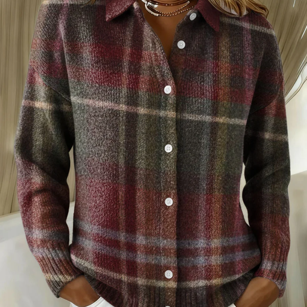 Emily™ – Checked Hoodie Blouse