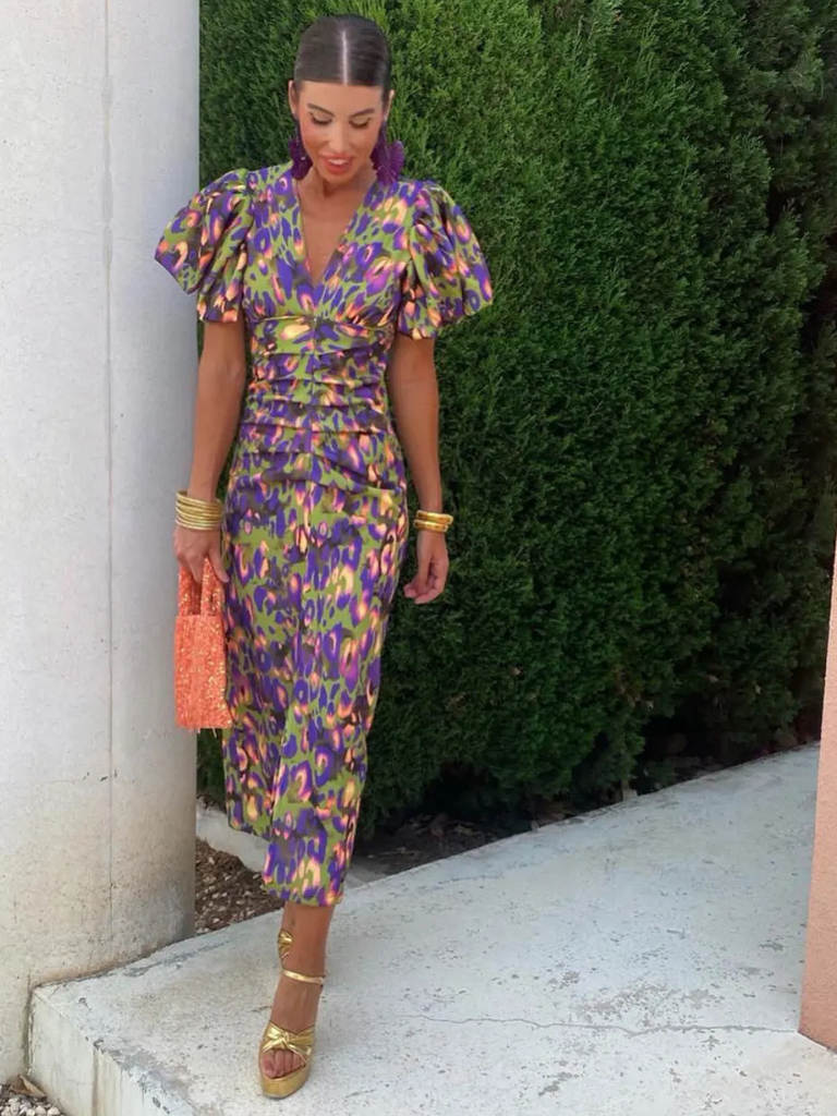 Ellis & Johnson™  | Vivid Pleated Midi Dress