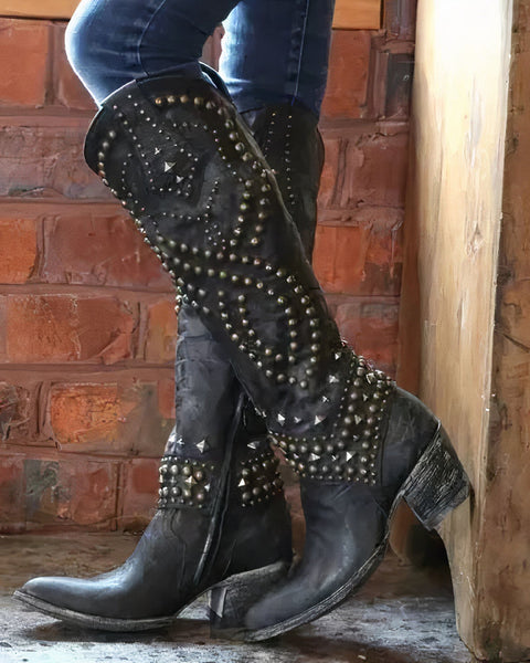 Mary - Western Knee-High Boots