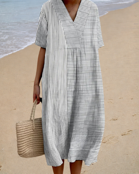 Delphine | Striped Midi Dress