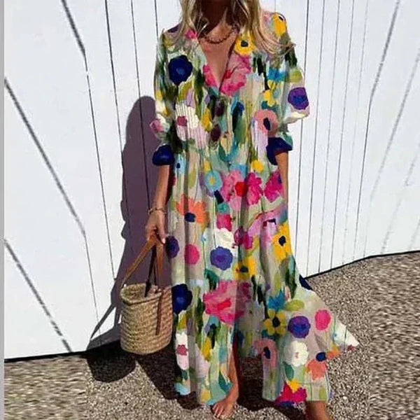 bohemian dress boutique Bombay Boho Shirt Dress S/M / Coastal Calypso / Viscose Silk