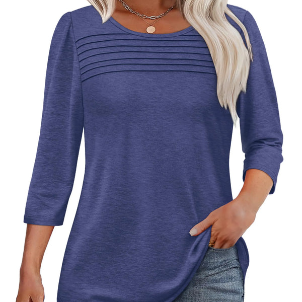Mona | Pleated 3/4 Sleeve Top