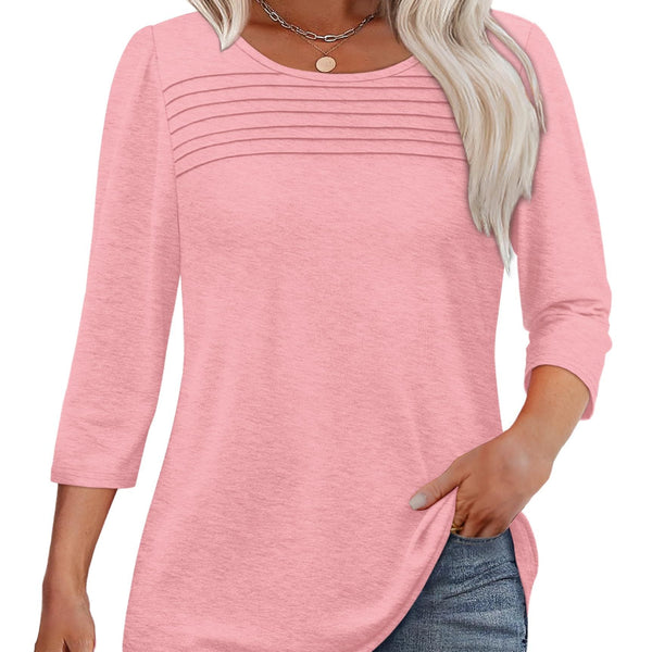 Mona | Pleated 3/4 Sleeve Top