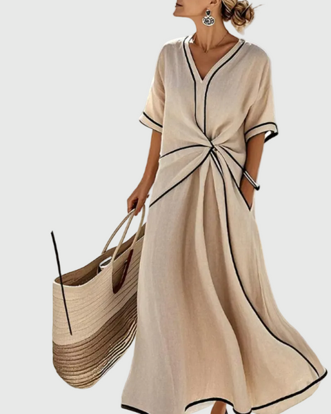 Helena | Draped Coastal Maxi Dress
