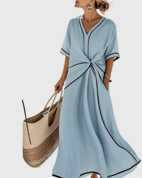 Helena | Draped Coastal Maxi Dress