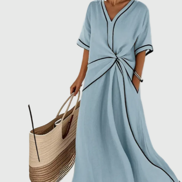 Helena | Draped Coastal Maxi Dress