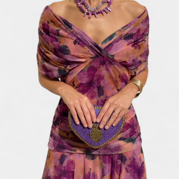 Alondra™ Long Floral Dress with V-Neck