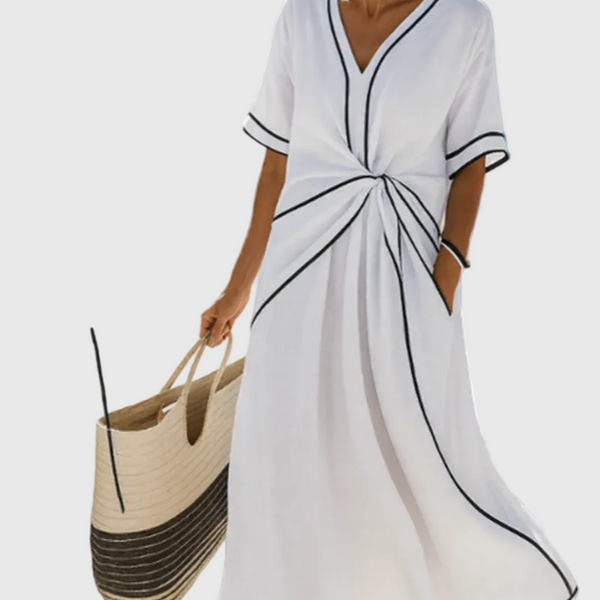 Helena | Draped Coastal Maxi Dress