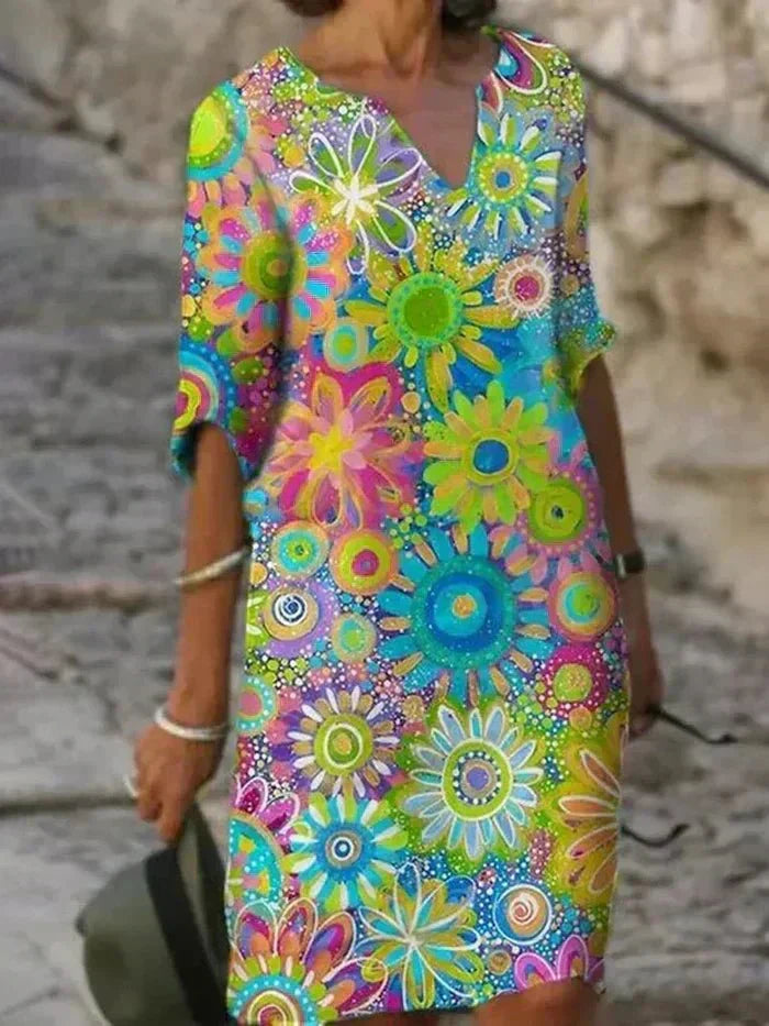 Evelyn | Vibrant Floral Midi Dress
