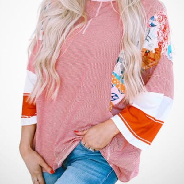 BAILEY™ – Lightweight Patchwork Batwing Top
