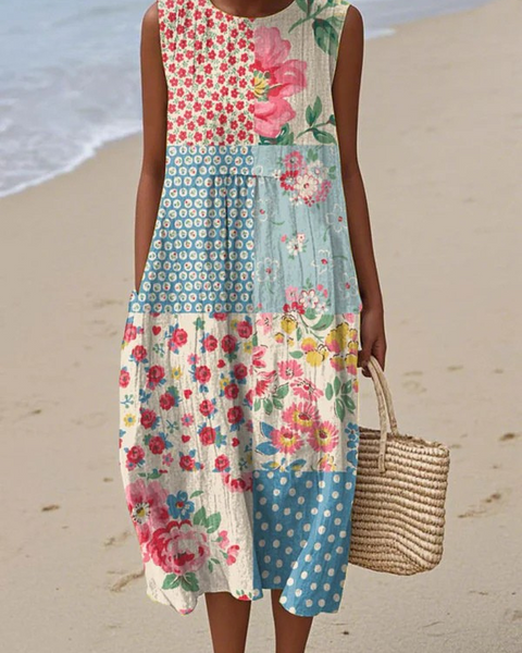 Anna™ Patchwork Midi Dress