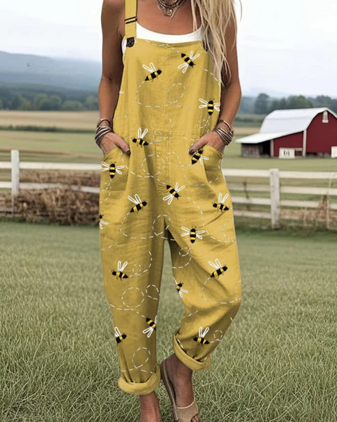 AURORA – FLYING BEES EMBROIDERY PATTERN JUMPSUIT