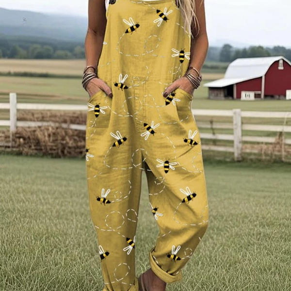 AURORA – FLYING BEES EMBROIDERY PATTERN JUMPSUIT