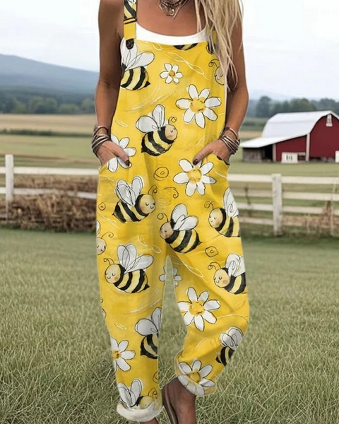 AURORA – FLYING BEES EMBROIDERY PATTERN JUMPSUIT
