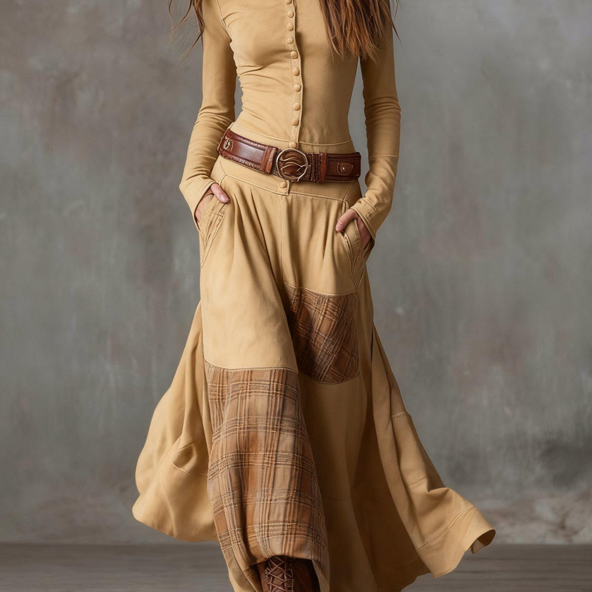 Izabella™ Suede Maxi Dress + Free Belt