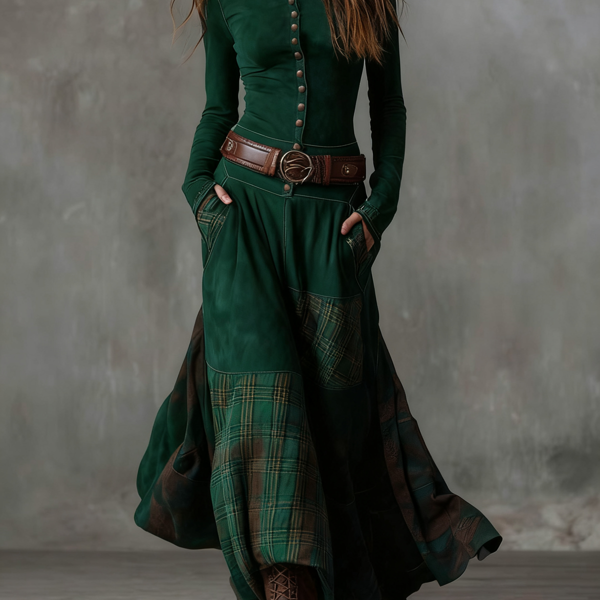 Izabella™ Suede Maxi Dress + Free Belt