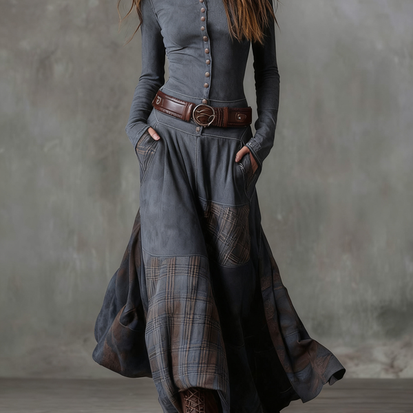 Izabella™ Suede Maxi Dress + Free Belt