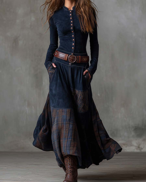 Izabella™ Suede Maxi Dress + Free Belt